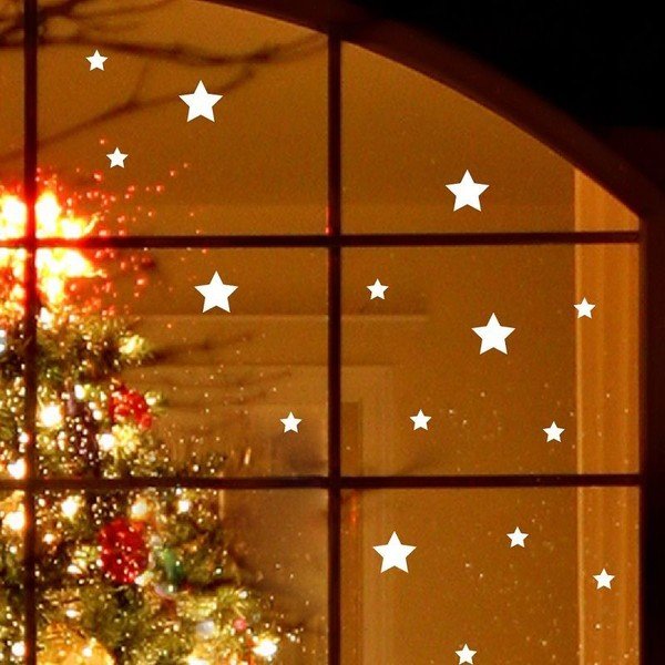 Elektrostatická vánoční samolepka Ambiance Bright White Stars