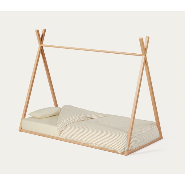 Domečková dětská postel z bukového dřeva s roštem 90x190 cm v přírodní barvě Maralis – Kave Home-image-4