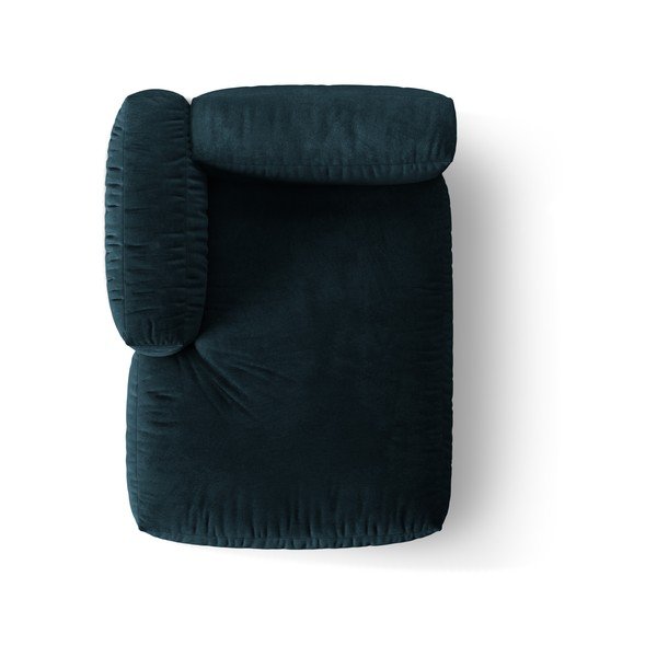 Tmavě modrý sametový modul pohovky (levý roh) Martina – Micadoni -image-3