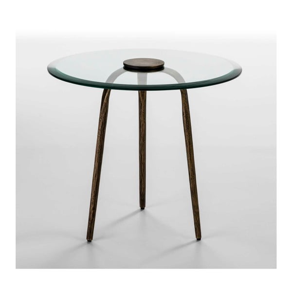 Odkládací stolek ze skla a železa Thai Natura Xenia, Ø 59 cm