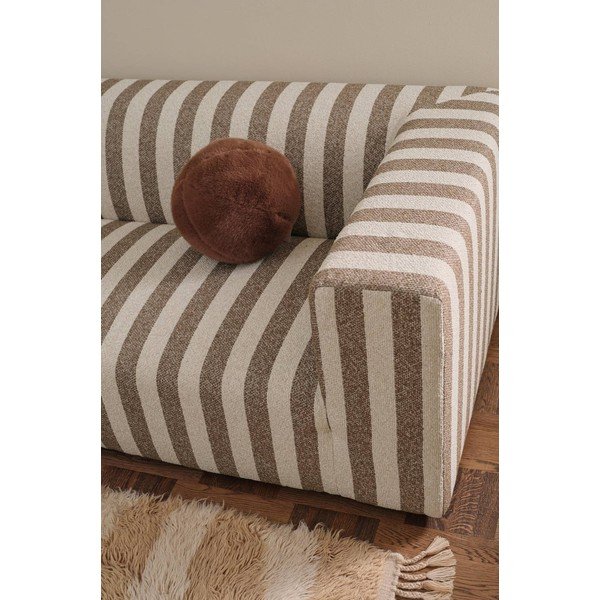 Hnědá/krémová žinylková pohovka 220 cm Lisa – Ellos Home-image-2