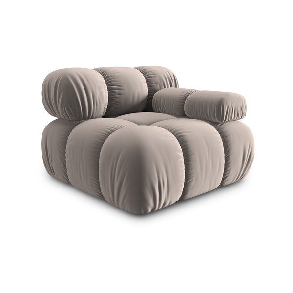 Světle hnědý sametový modul pohovky (pravý roh) Bellis – Micadoni -image-3