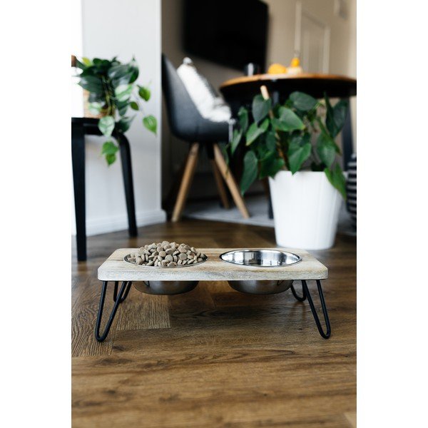 Dřevěný set misek s podstavcem pro psa Dog Fantasy – Plaček Pet Products-image-1