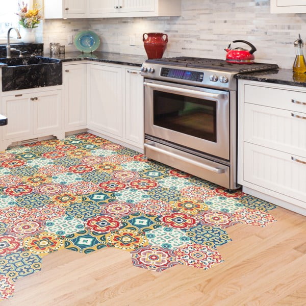 Sada 10 samolepek na podlahu Ambiance Floor Stickers Hexagons Lorena, 40 x 90 cm-image-3