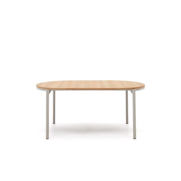 Kulatý rozkládací jídelní stůl s deskou v dubovém dekoru v přírodní barvě ø 90 cm Montuiri – Kave Home-image-3