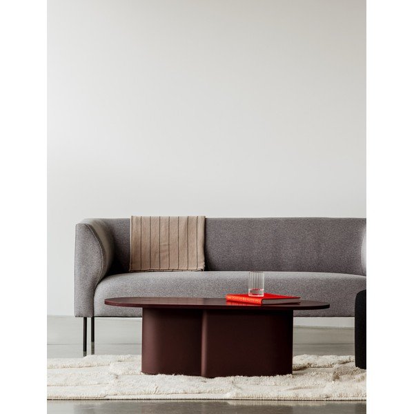 Vínový konferenční stolek s deskou v dubovém dekoru 50x115 cm Looi – noo.ma-image-1