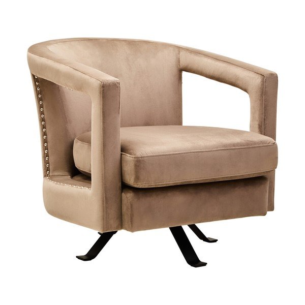 Světle hnědé otočné sametové křeslo Hestia – Premier Housewares