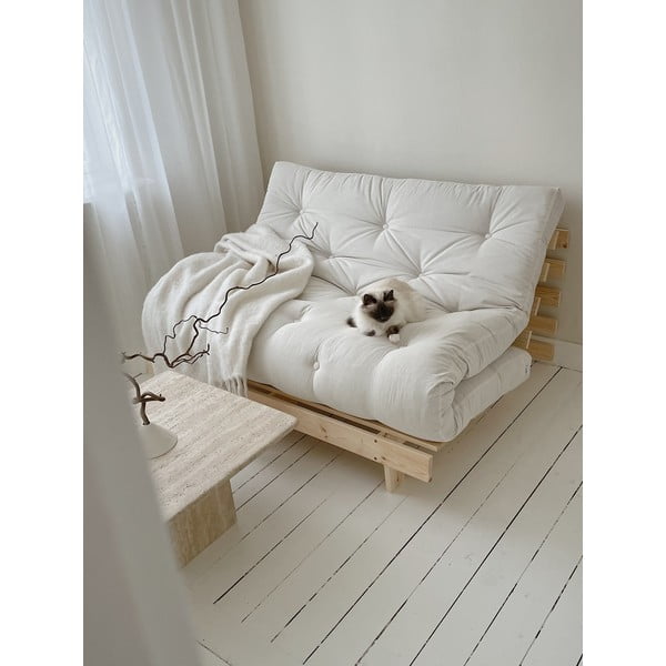 Hnědobéžová rozkládací pohovka 140 cm Roots - Karup Design-image-1