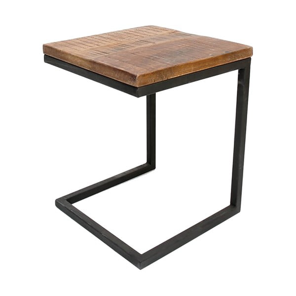 Černý odkládací stolek s deskou z mangového dřeva LABEL51 Box
