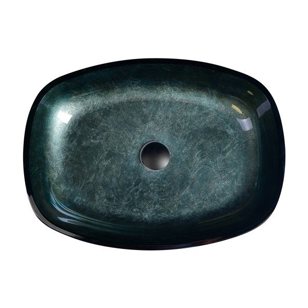 Skleněné umyvadlo v petrolejové barvě 54x39,5 cm Kvaore – Sapho-image-3