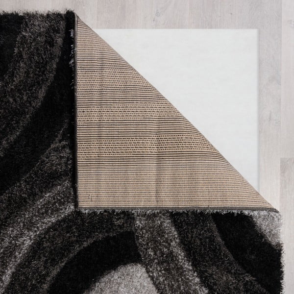 Černo-šedý ručně tkaný koberec z recyklovaných vláken 80x150 cm Velvet – Flair Rugs-image-2