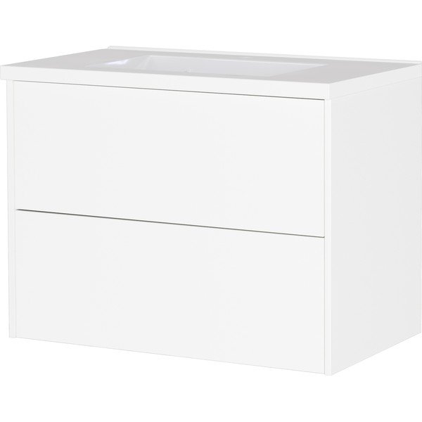 Bílá matná závěsná skříňka pod umyvadlo 81x61 cm Bodera – Germania