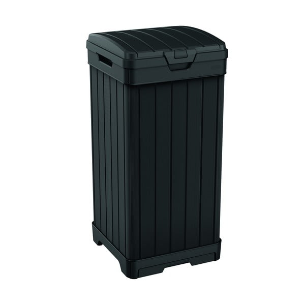 Černý zahradní odpadkový koš na kolečkách Keter, 125 l