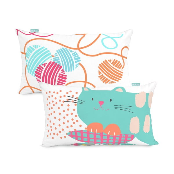 Bavlněný oboustranný povlak na polštář Moshi Moshi Cat & Mouse, 50 x 30 cm-image-2
