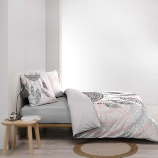 Bílo-růžové bavlněné povlečení na dvoulůžko 200x200 cm Namaste – douceur d'intérieur