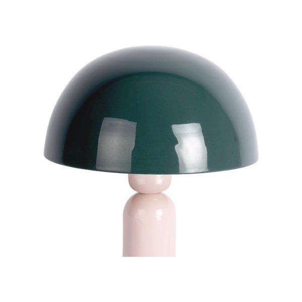 Tmavě zelená/světle růžová kovová stolní lampa (výška 30 cm) Firenze round – Leitmotiv-image-1