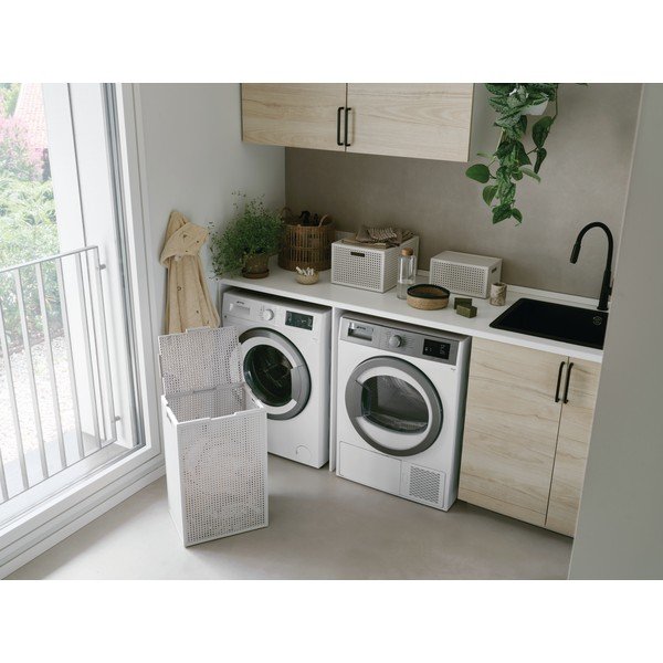 Krémový úložný box s víkem z recyklovaného plastu 28x28x28 cm Kaya Cube – Curver-image-3