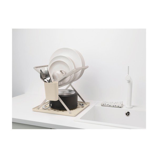 Béžový kovový dvoupatrový odkapávač 37x33 cm – Brabantia-image-1
