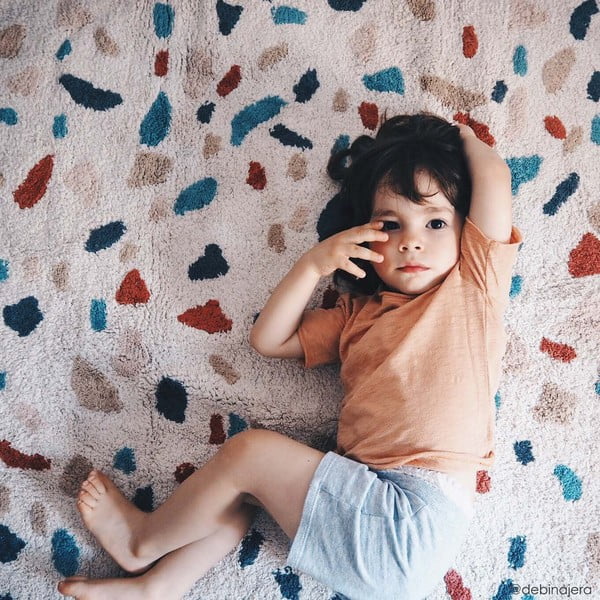 Krémový pratelný ručně tkaný bavlněný koberec 140x200 cm Terrazzo Marble – Lorena Canals-image-4