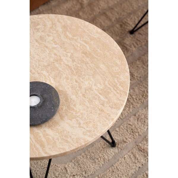 Kulatý odkládací stolek s deskou v dekoru mramoru ø 55 cm Prunus – Actona-image-2