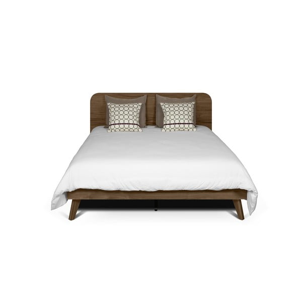 Tmavě hnědá postel TemaHome Mara, 180 x 200 cm