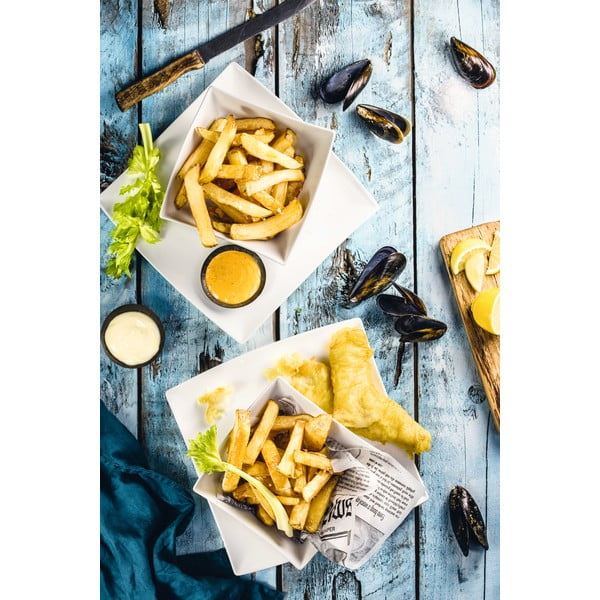 Bílý porcelánový hluboký talíř Maxwell & Williams East Meets West, 21,5 x 21,5 cm-image-3