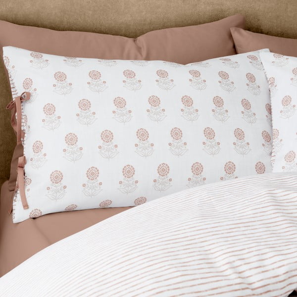 Bílé povlečení na dvoulůžko 200x200 cm Woodblock Floral – Pineapple Elephant-image-3