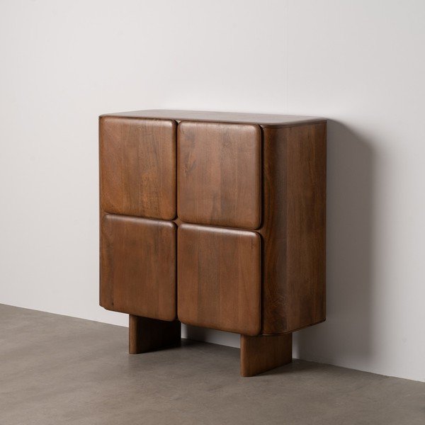 Hnědá skříňka z mangového dřeva 104x110x45 cm Nosy – Ixia-image-1