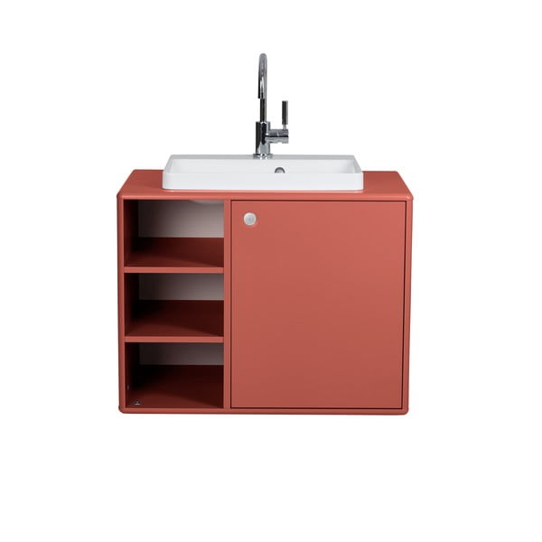Červená skříňka s umyvadlem bez baterie 80x62 cm Color Bath - Tom Tailor for Tenzo