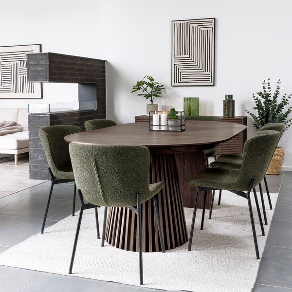 Kulatý rozkládací jídelní stůl s deskou v dubovém dekoru ø 120 cm Osaka – House Nordic-image-1