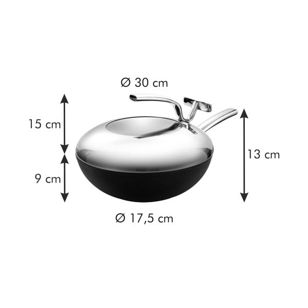 Wok pánev s poklicí ø 30 cm President – Tescoma-image-3