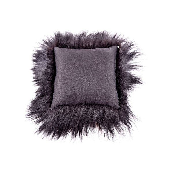 Kožešinový polštář s dlouhým chlupem Blacky, 35x35 cm-image-4
