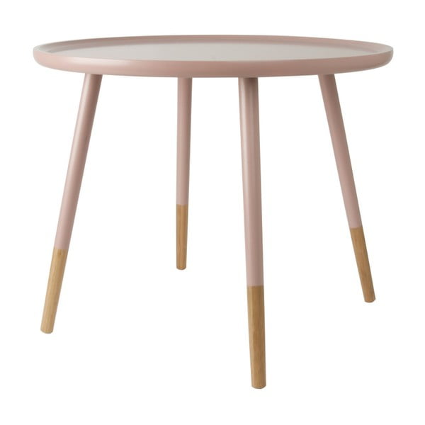 Růžový dřevěný příruční stolek Karlsson Graceful