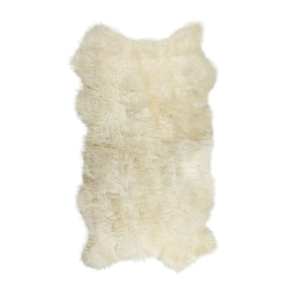 Bílý kožešinový koberec Lungo, 100 x 200 cm