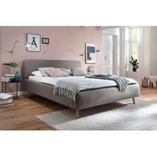 Šedohnědá čalouněná dvoulůžková postel 180x200 cm Mattis – Meise Möbel