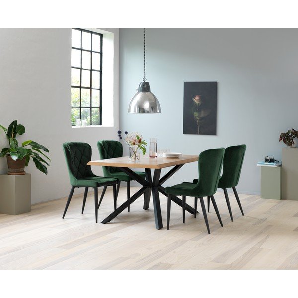 Zelená sametová jídelní židle Granby – Unique Furniture-image-1