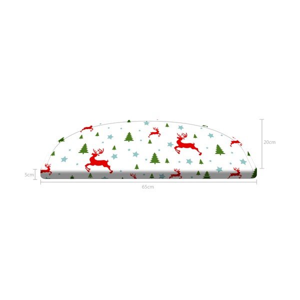 Červené/bílé nášlapy na schody v sadě 16 ks 65x20 cm Christmas Deer and Tree - Vitaus-image-4
