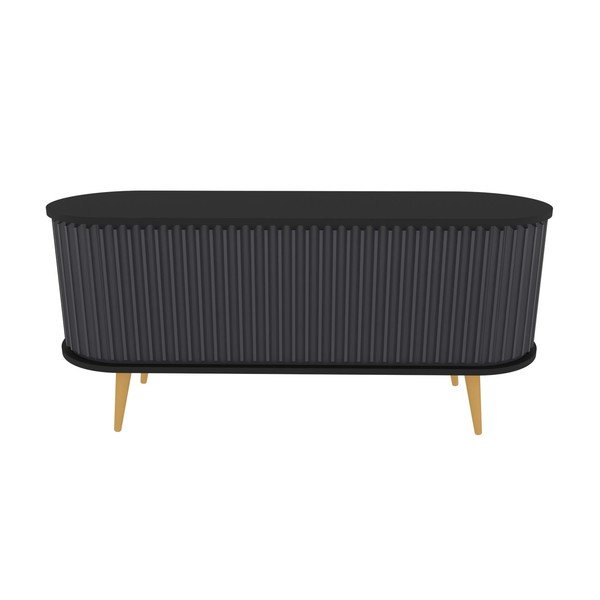 Černo-antracitový TV stolek 140x64 cm Stor – Kalune Design