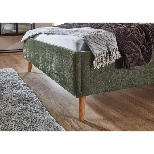 Khaki čalouněná dvoulůžková postel s úložným prostorem s roštem 180x200 cm Nova – Meise Möbel-image-4