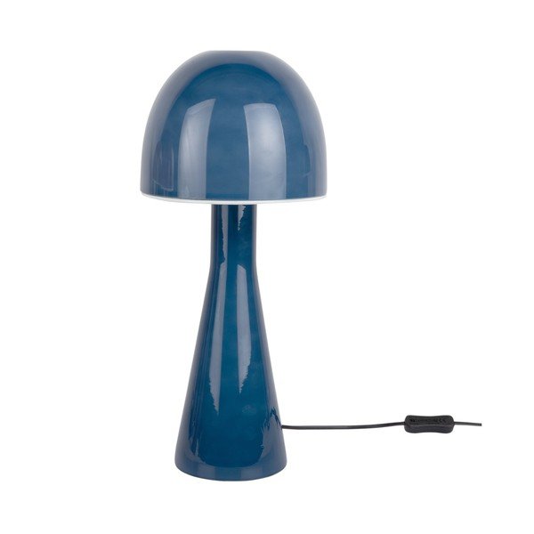 Tmavě modrá stolní lampa se skleněným stínidlem (výška 45 cm) Bombin – Leitmotiv