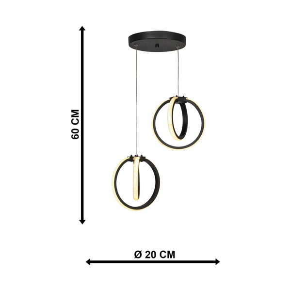 Černé kovové LED závěsné svítidlo ø 20 cm Sezen – Squid Lighting-image-4