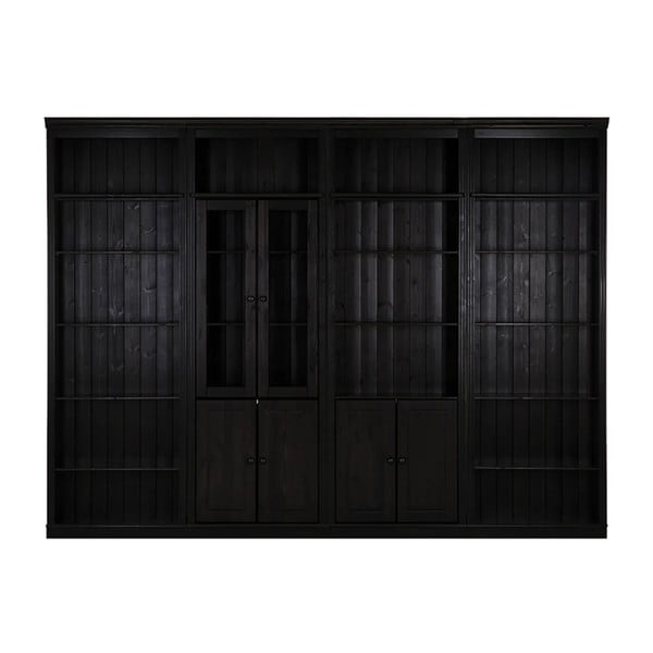 Hnědá knihovna z borovicového dřeva 296x223 cm Anita – Støraa