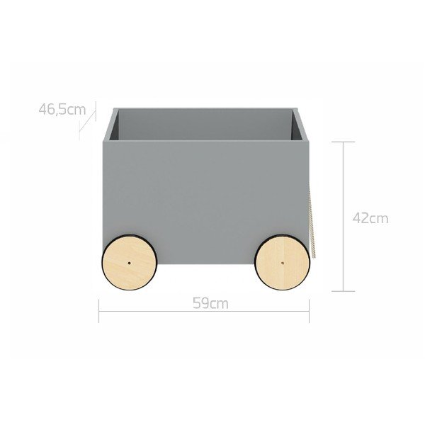 Šedý pojízdný box na hračky BELLAMY Lotta-image-2