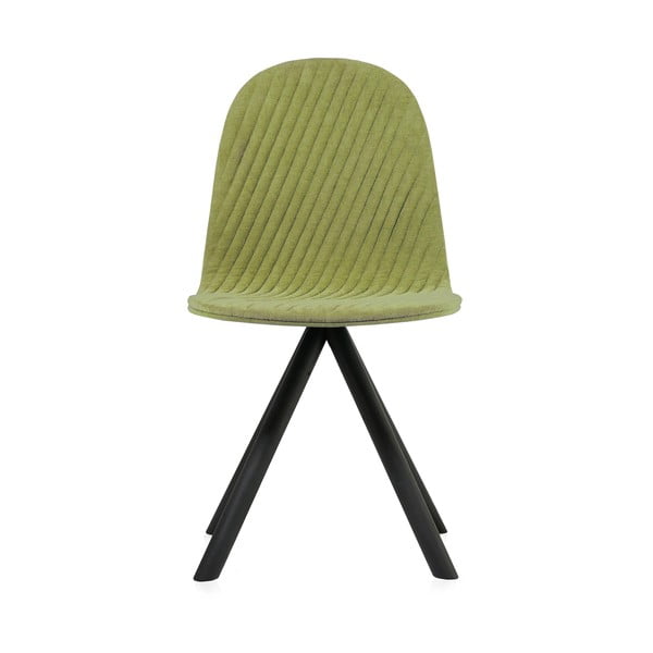 Světle zelená židle s černými nohami Iker Mannequin Stripe