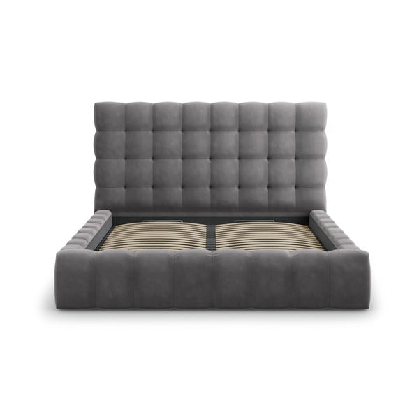 Šedá čalouněná dvoulůžková postel s úložným prostorem s roštem 180x200 cm Bali – Cosmopolitan Design-image-3