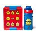 Set červeno-modrého svačinového boxu a lahve na pití LEGO® Iconic