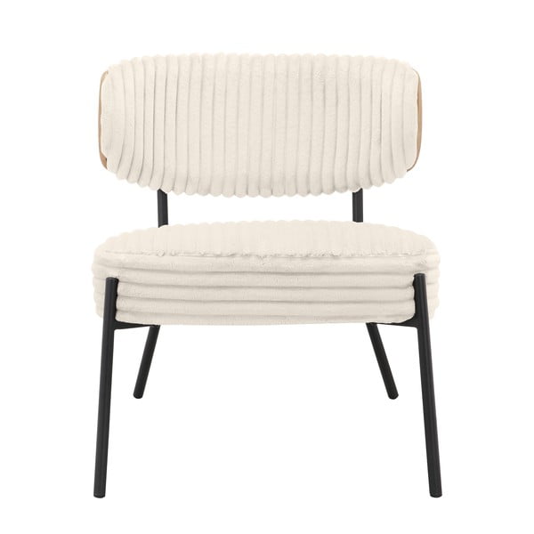 Krémové manšestrové křeslo s podnožkou Jerry – Støraa-image-3