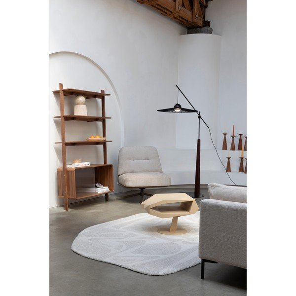 Hnědá knihovna z jasanového dřeva s posuvnými dveřmi 90x180x35 cm Rise – Zuiver-image-3