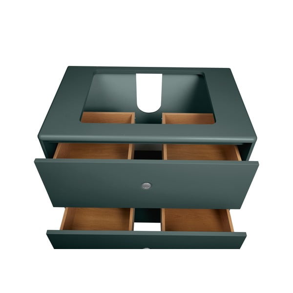 Tmavě zelená závěsná skříňka s umyvadlem bez baterie 80x62 cm Color Bath – Tom Tailor-image-2