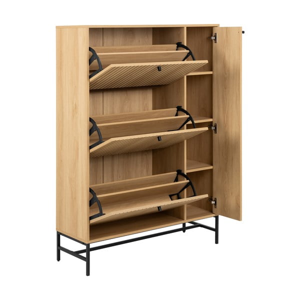 Výklopný botník v dekoru dubu v přírodní barvě 99x140x35 cm Albany  – Actona-image-3